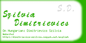 szilvia dimitrievics business card